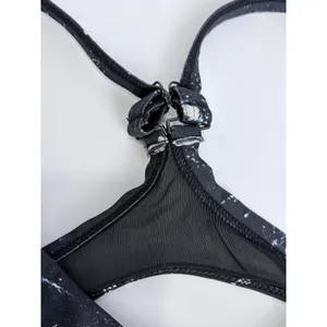 Varley Black Marble Print Sports Bra Strappy Racerback Workout‎ Gym Athleisure thumbnail 2