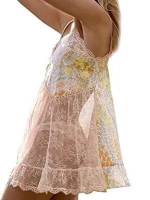 Victoria’s Secret Cotton and Lace Babydoll Cami L Floral Multicolor thumbnail 7