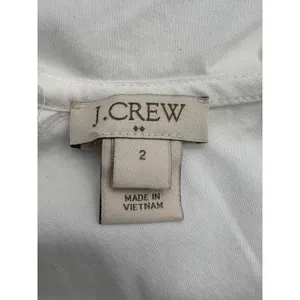 J.Crew Ruffle V-Neck Top Women Size‎ 2 White Sleeveless Cotton Blend Feminine thumbnail 6
