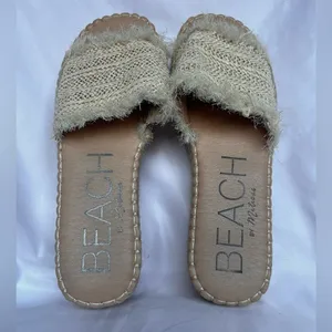 Matisse Seashell Cream Raffia Platform Slides 9 Tan thumbnail 5