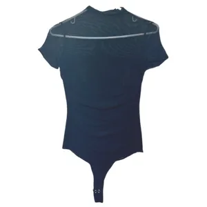 NWT REORIA Women’s Sheer Mesh Ruched Bodysuit – Medium thumbnail 5