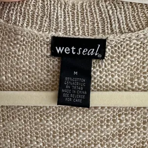 Wet Seal Open Front Long Knit Cardigan, Tan, Size Medium thumbnail 9