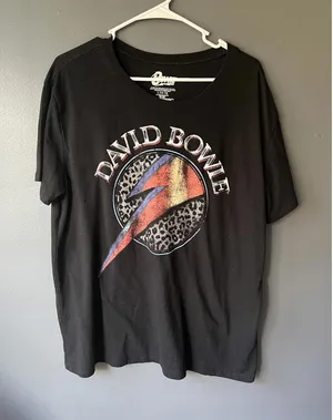 David Bowie Graphic Black T-Shirt Size Large thumbnail 1