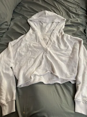 Aerie crop hooded sweatshirt Small thumbnail 1