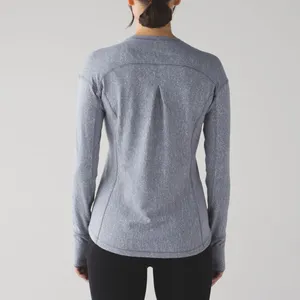 Lululemon‎ Outrun Long Sleeve Arctic/Ice Gray Suited Jacquard Athleisure Winter thumbnail 2