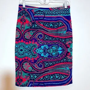 Plenty By Tracy Reese Anthropologie Pencil Skirt Women's‎ Size 4 Vibrant Paisley thumbnail 3