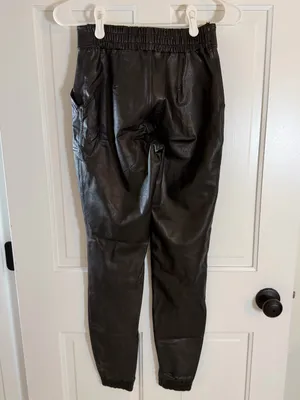 SPANX Leather-Like High Rise Jogger Pants Black Size XS 20283R thumbnail 2