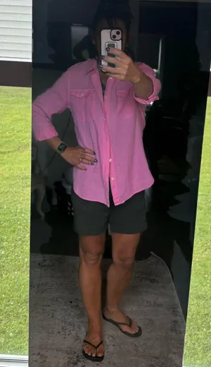 Ralph Lauren Sport hot pink linen shirt woman's size 14 thumbnail 6