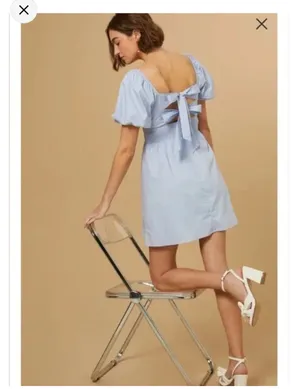 Altar'd State Light Blue Mini Dress thumbnail 3
