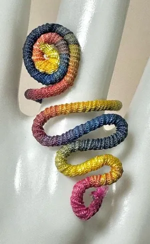 Colorful snake threaded ring thumbnail 1