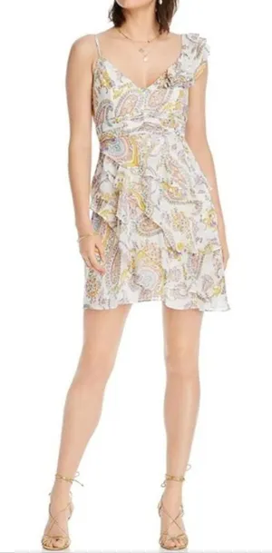 LINI Naomi Ruffle V Neck‎ Floral Mini Dress NWT Romantic Chic Sz S thumbnail 1