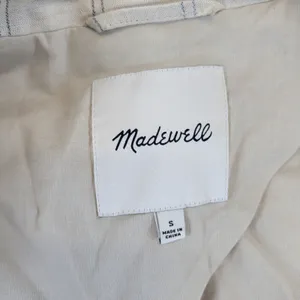Madewell Dorset Blazer Linen Blend Windowpane Plaid Beige‎ AI160 Womens Small thumbnail 4
