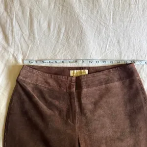 Margaret Godfrey Vintage Western Boho 70s Suede Chocolate Brown Bootcut Pants 12 thumbnail 8