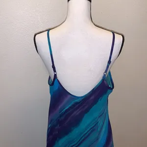 Venezia blue & purple wave pattern maxi night out formal dress thumbnail 7