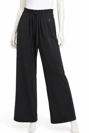 JoyLab‎ Womens Pants Black Paperbag Waist Wide Leg Drawstring S thumbnail 1