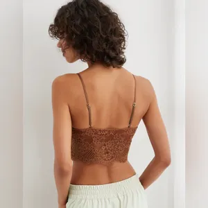 Aerie Brown Show Off Lace‎ Corset Bra Top thumbnail 6