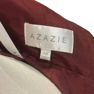 Azazie Rylee Burgundy Chiffon Bridesmaid Dress Size 10 Maxi V-Neck Slit Prom thumbnail 7