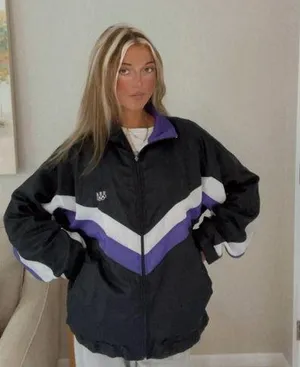 Coolest One of a Kind Nylon USA Olympics Purple Windbreaker Zip Up Jacket thumbnail 2