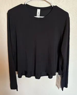 Lululemon Modal Relaxed Fit Lounge Long Sleeve NWT SZ 4 Black thumbnail 1