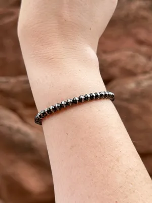 Handmade 5mm Brushed Steel Western Pearl Bracelet thumbnail 1
