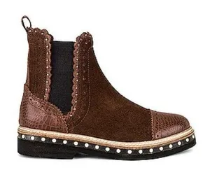 Free People Atlas Chelsea Chocolate Brown Boho Ankle Boots Size 39.5 thumbnail 1