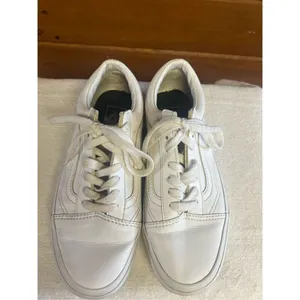 Vans Unisex Off The Wall 751505 White Leather Lace Up Sneaker Shoes Size 7 Woman thumbnail 6