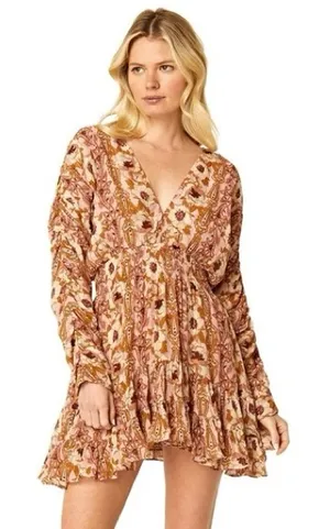 misa los angeles chiara v-neck ruffle floral print mini dress thumbnail 1