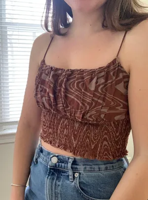 PacSun Brown Swirl Cropped Tank thumbnail 2