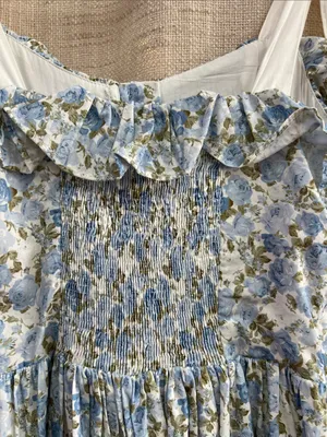 Floral Printed Contrast Shoulder Strap Midi Dress Last One Size Small thumbnail 15