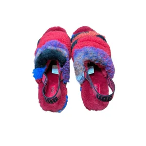 Ugg Woman'S Fluff Yeah‎ Slide Cali Collage Red Size 6/ 1118164/ Authentic thumbnail 7