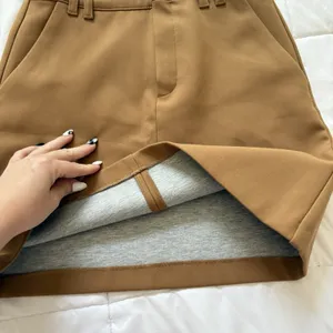 Zara Mini Skirt Womens XS Brown‎ Pockets Officechic Corpcore Business Casual thumbnail 7
