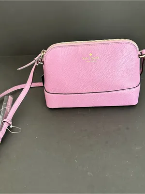 Kate Spade Hanna Pebbled Leather Lavender Pink Crossbody Bag NEW thumbnail 3