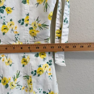 Alice + Olivia Maryann Tie Shoulder Mini Dress Yellow Floral White Denim Size 0 thumbnail 11