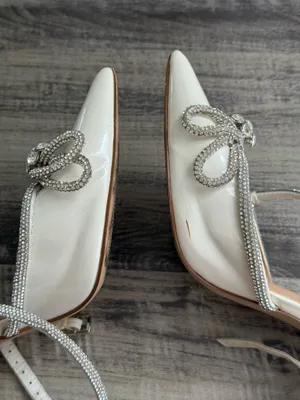 steve madden viable white embellished heels thumbnail 10