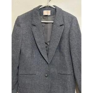 Vintage Pendleton Virgin Wool Blazer Women's Size Large Gray Academia 1950s USA thumbnail 2