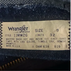 Wrangler Vintage Cowboy Cut Jeans High Rise Tall Rigid Blue Denim 13MWZG thumbnail 7