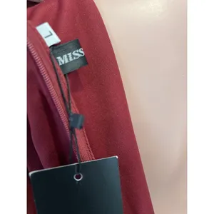 MISS ORD CUTE Ruffle Pintuck Dres Sz L WINE Maroon Romantic Cottagecore NWT #125 thumbnail 10
