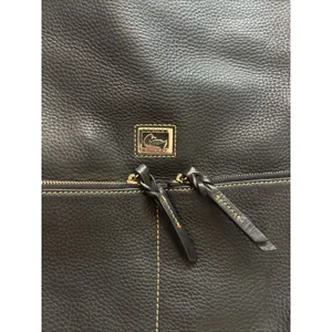 EUC Dooney & Bourke Dillen Black Pebble Leather Hobo Shoulder Bag 2 Pocket Sac thumbnail 2