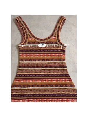 Free People Fair Isle Sweater Dress Fit & Flare Wool Blend PS thumbnail 7