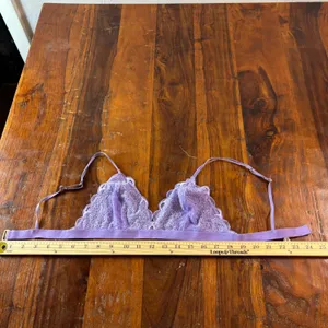 Madewell Purple Floral Lace Triangle Bralette Adjustable Straps Small‎ SP thumbnail 5