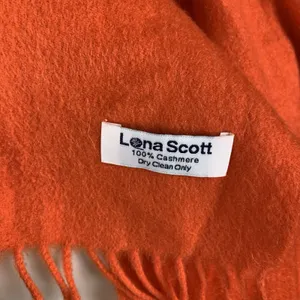 Lona Scott 100% Cashmere Orange Fringe‎ Scarf Soft Luxury Winter Wrap Shawl thumbnail 2