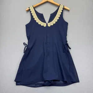 Lilly Pulitzer Navy Blue Gold Soutache Trim Shift Dress 30375 Womens Size 0‎ thumbnail 14