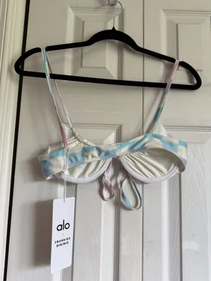 Frankie's Bikinis x Alo Pastel Checker Bikini top Medium thumbnail 7