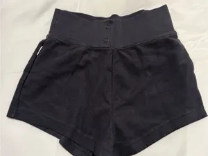Nike Gray Ribbed Knit Shorts thumbnail 1