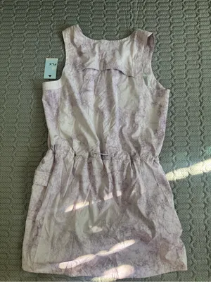 Sleeveless Lavender Tie-Waist Mini Dress with Pockets thumbnail 4