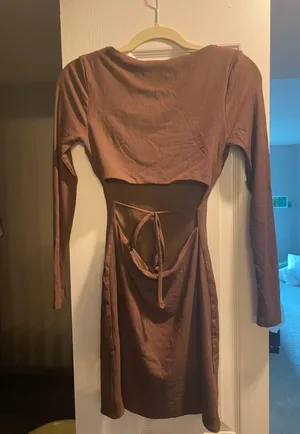 Brown Long Sleeve Dress thumbnail 5