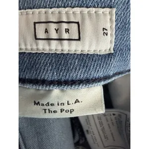 AYR The Pop Straight Jeans High Rise Medium Wash Stretch Denim Women's Size 27 thumbnail 12