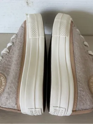 CONVERSE Chuck Taylor All Star Lift Platform Faux Mohair Womens Size 7 Beige NEW thumbnail 9