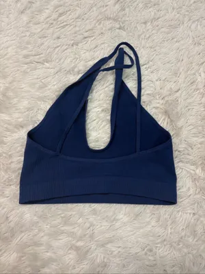 Free people intimately seamless Navy Ribbed Halter Crop Top thumbnail 2