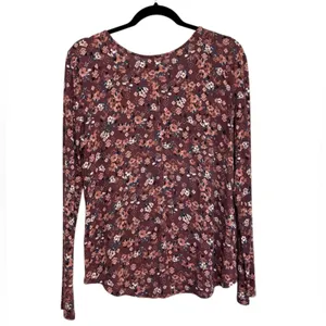 NWT Maurice’s Soft Jersey Long Sleeve Floral Scoop Neck Tee - Size L thumbnail 2
